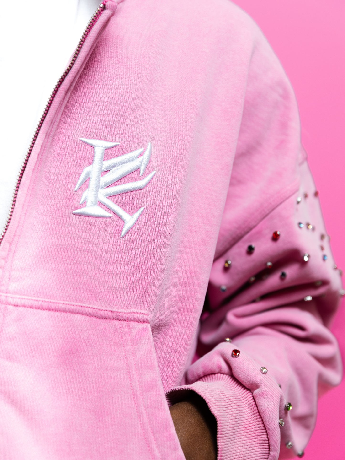 STUDDED ZIP-UP HOODIES